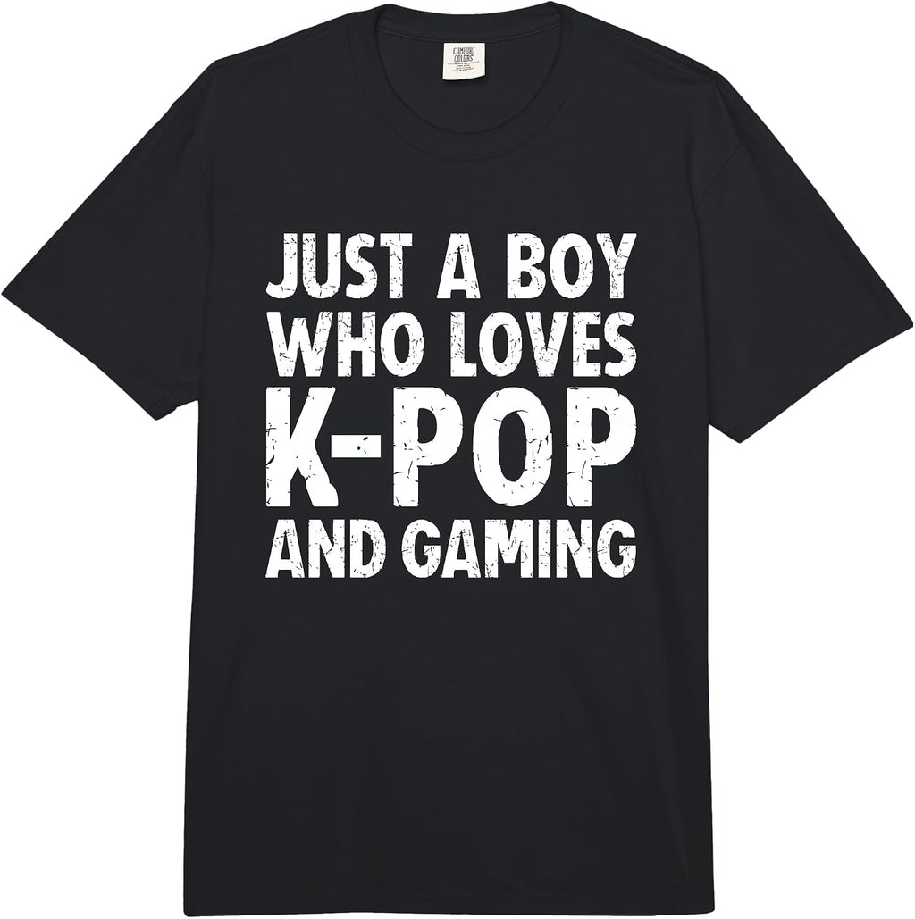 Just a Boy Who Loves Kpop and Gaming Merch - Adult & Kids T-Shirts, Sweatshirts & Hoodies apparel design preview 1