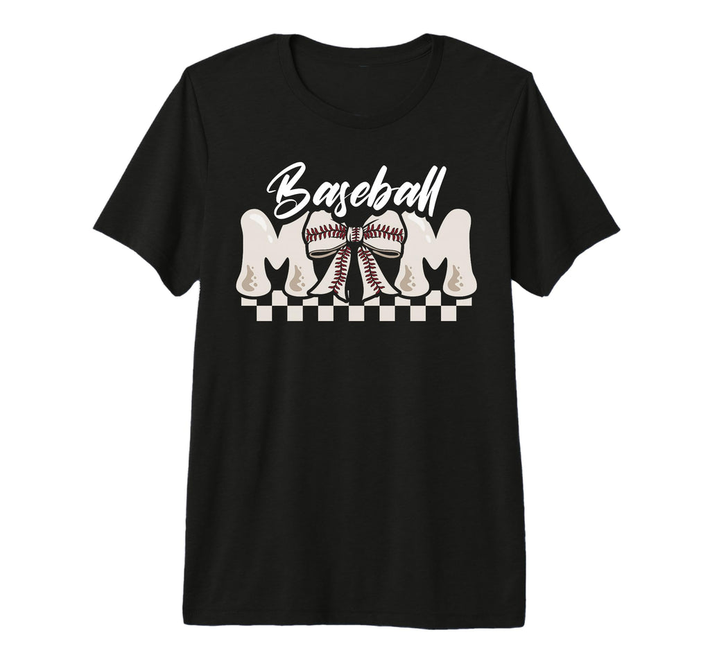 Baseball Mom Mothers Day Coquette Bow Mama T-Shirt - Graphic Print Unisex - T-Shirt, Sweatshirt, Hoodie