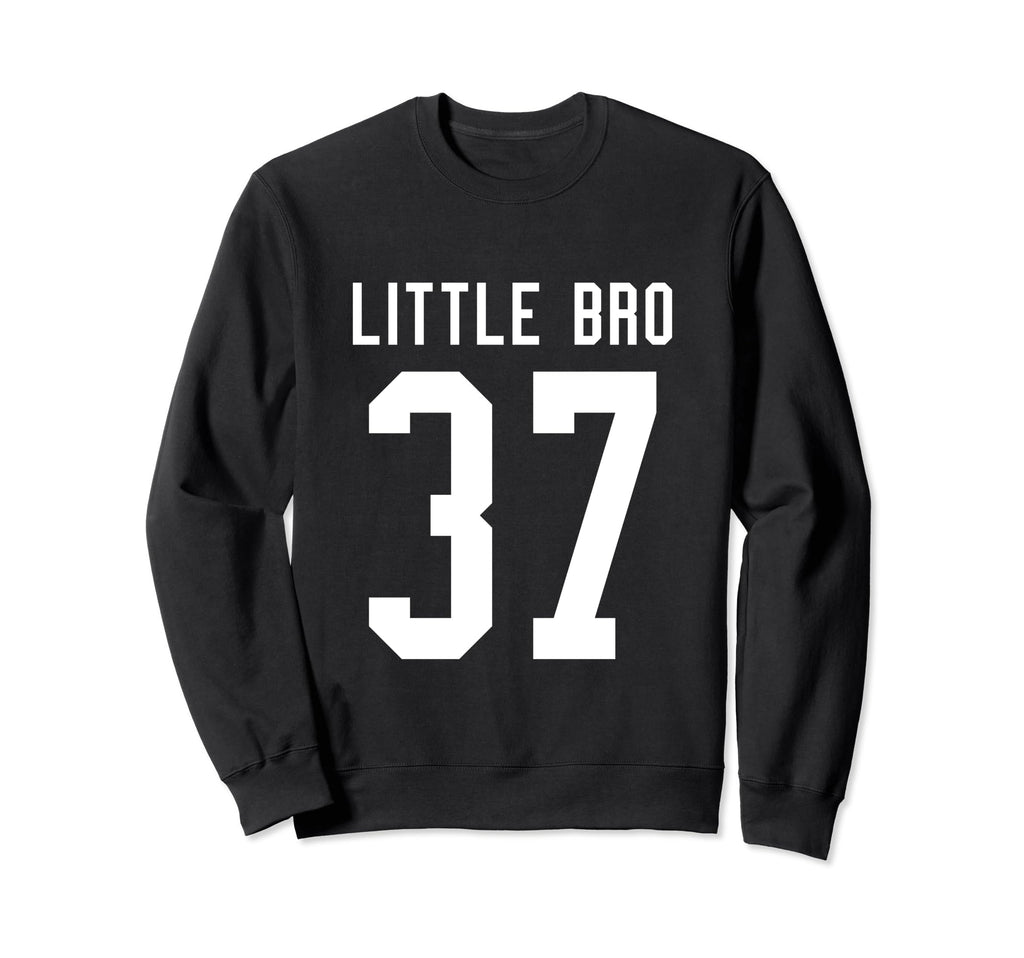 Number 37 Little Bro Biggest Fan Sweatshirt - Minimalist Print for Adults - T-Shirt, Sweatshirt, Hoodie
