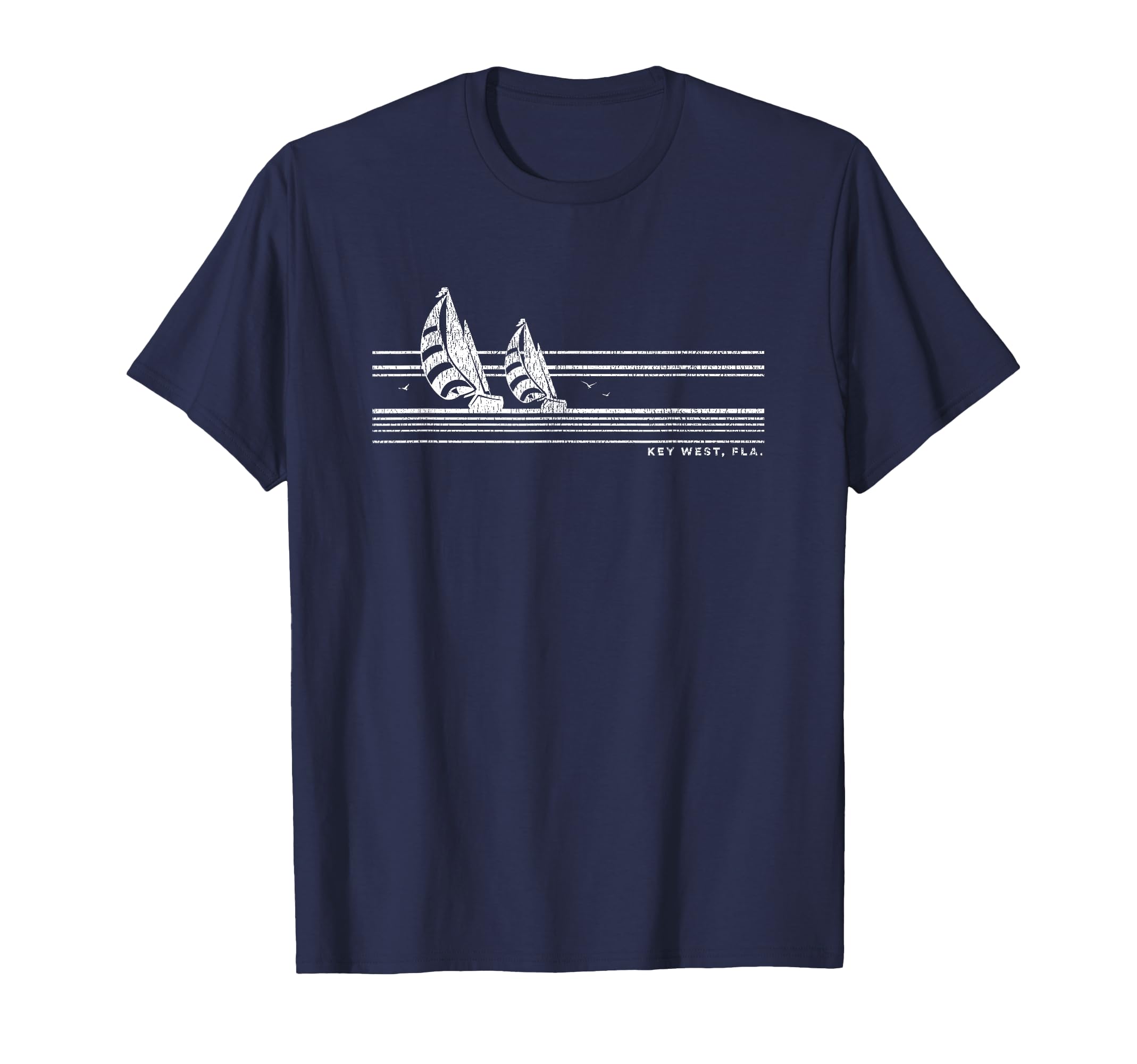Key West Fl Sailing 70S Nautical T-Shirt - Minimalist Print Men Women - T-Shirt, Sweatshirt, Hoodie