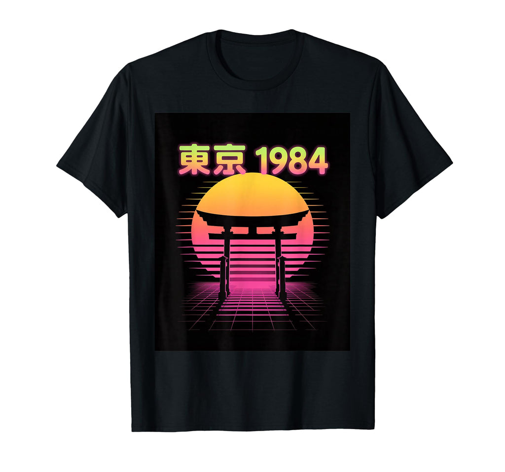 Tokyo 1984 Vaporwave Synthwave Sunset T-Shirt - Unique Graphic Unisex - T-Shirt, Sweatshirt, Hoodie