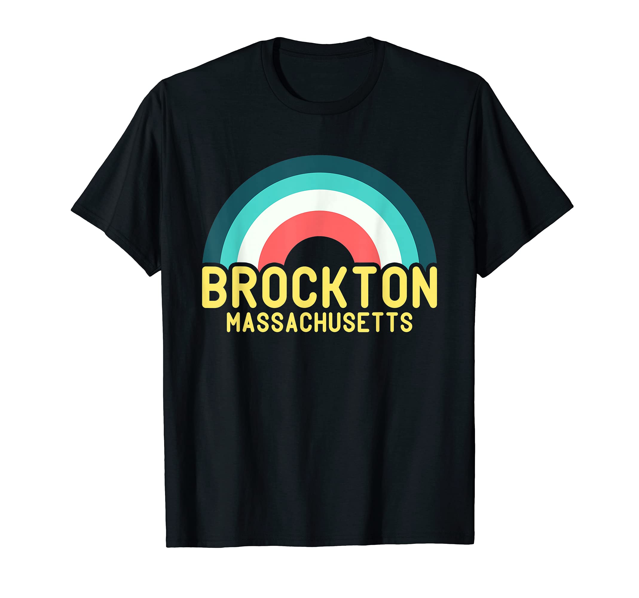 Brockton Massachusetts Rainbow T-Shirt - Unique Graphic for Adults - T-Shirt, Sweatshirt, Hoodie