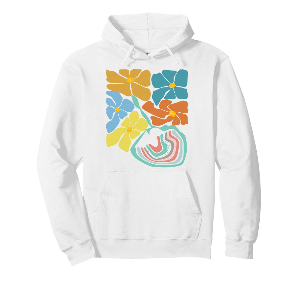 Abstract Botanical Floral Art Hoodie - Aesthetic Graphic Men Women - T-Shirt, Sweatshirt, Hoodie