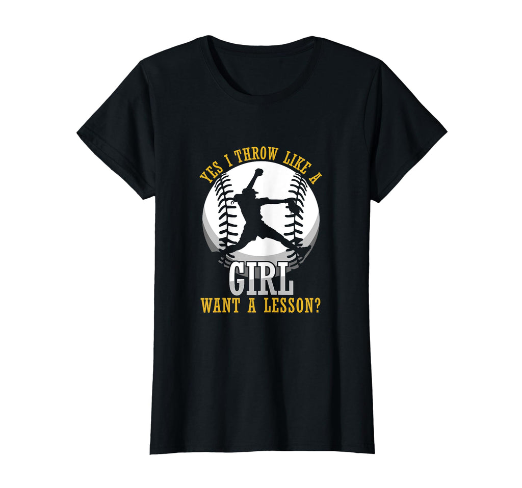 Throw Like Lesson Softball Baseball T-Shirt - Unique Graphic Men Women - T-Shirt, Sweatshirt, Hoodie