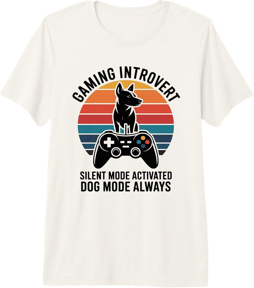 Dog Gamer Introvert Sunset - Adult & Kids T-Shirts, Sweatshirts & Hoodies apparel design preview 1