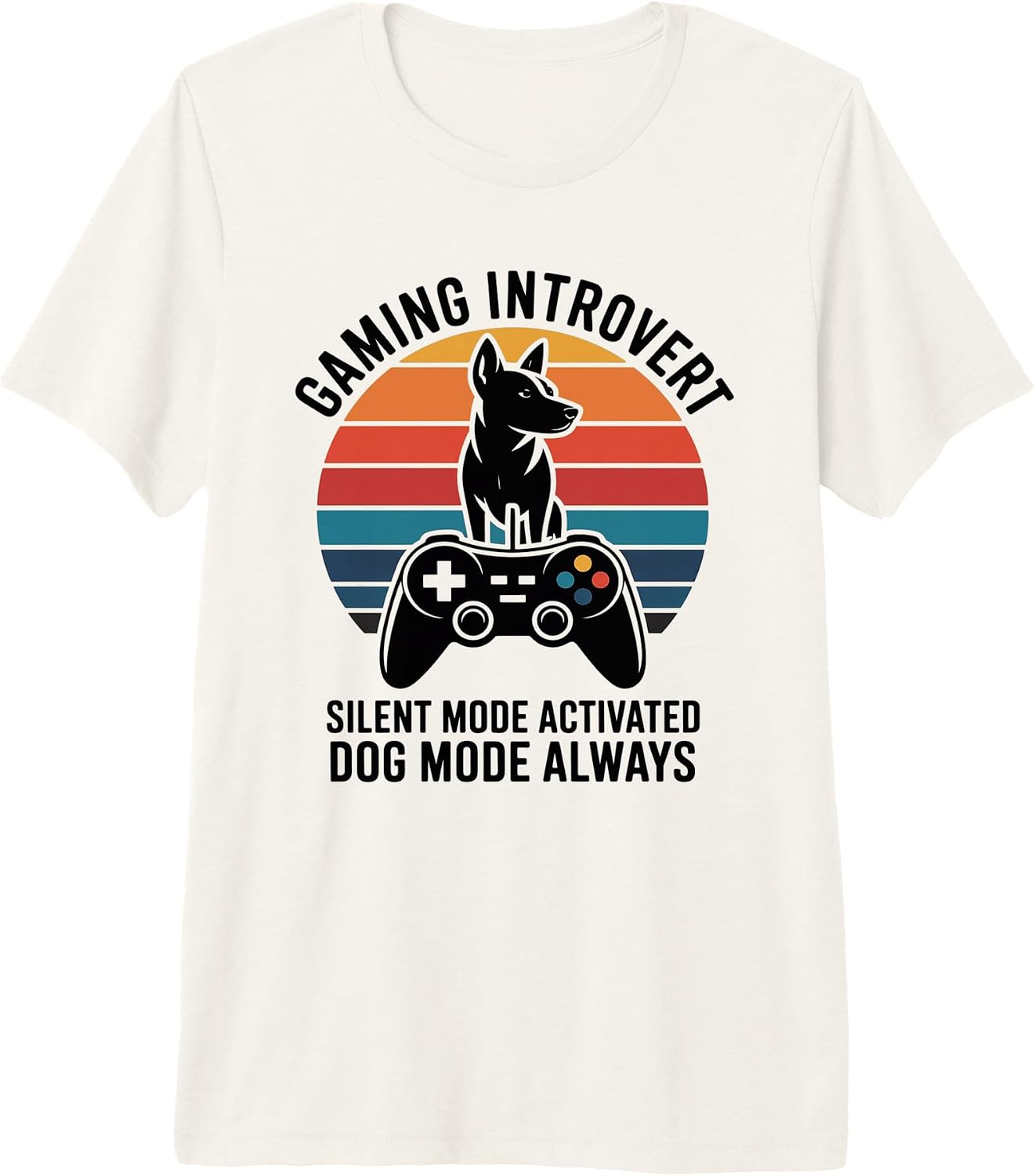 Dog Gamer Introvert Sunset - Adult & Kids T-Shirts, Sweatshirts & Hoodies apparel design preview 1