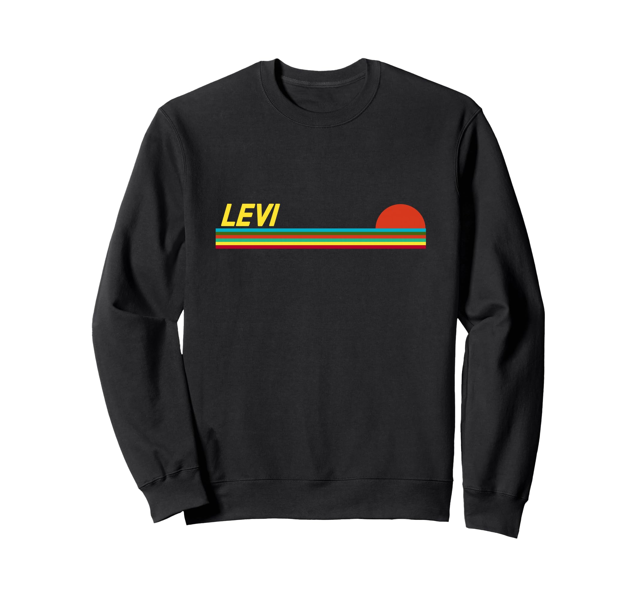 Levi First Name Logo Sunset Surfer Levi Sweatshirt - Trendy Graphic Unisex - T-Shirt, Sweatshirt, Hoodie
