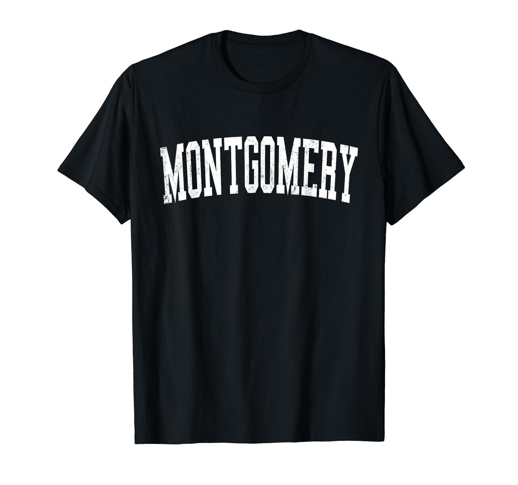 Montgomery Il Distressed White Varsity T-Shirt - Unique Graphic for Adults - T-Shirt, Sweatshirt, Hoodie