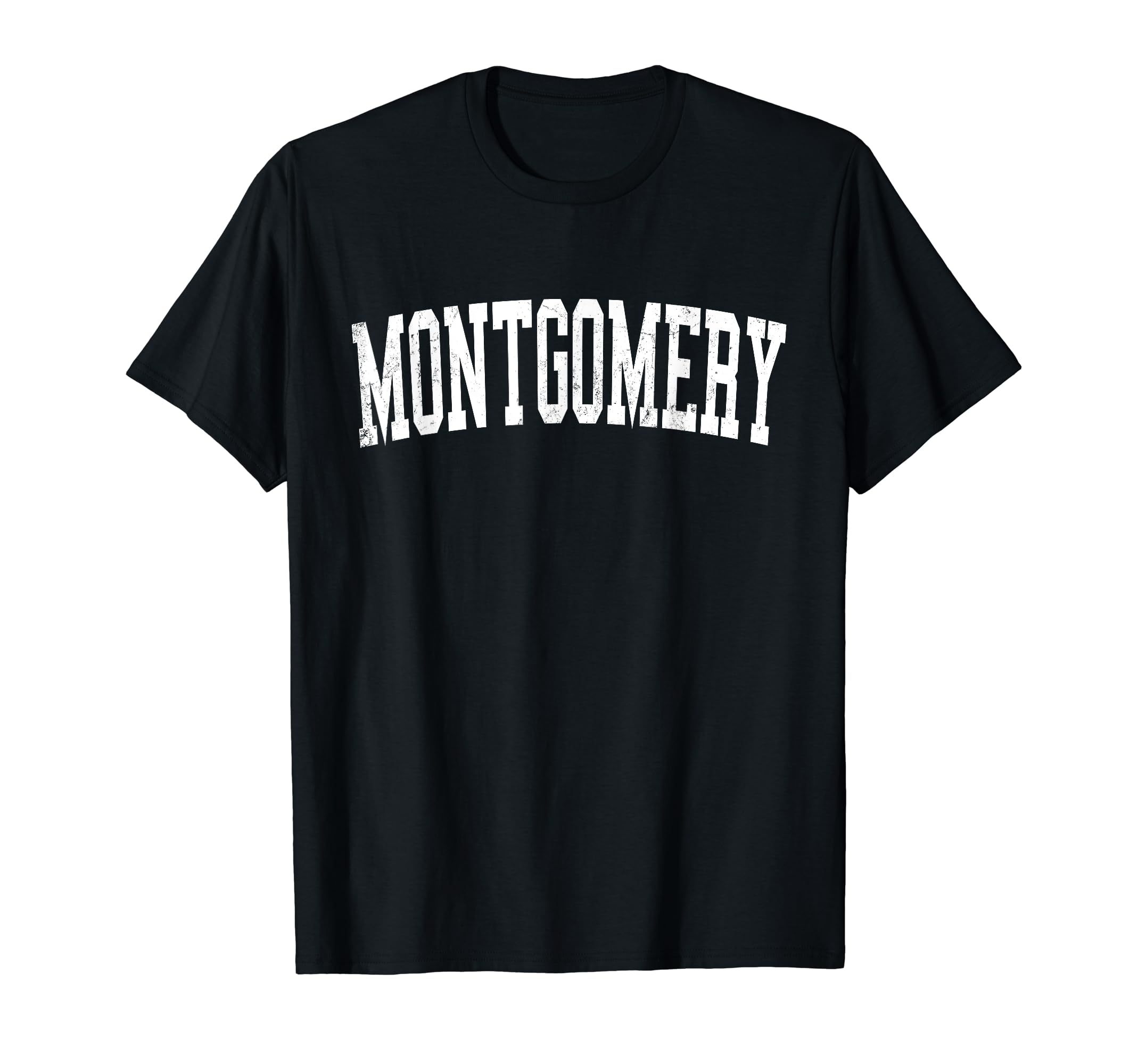 Montgomery Il Distressed White Varsity T-Shirt - Unique Graphic for Adults - T-Shirt, Sweatshirt, Hoodie