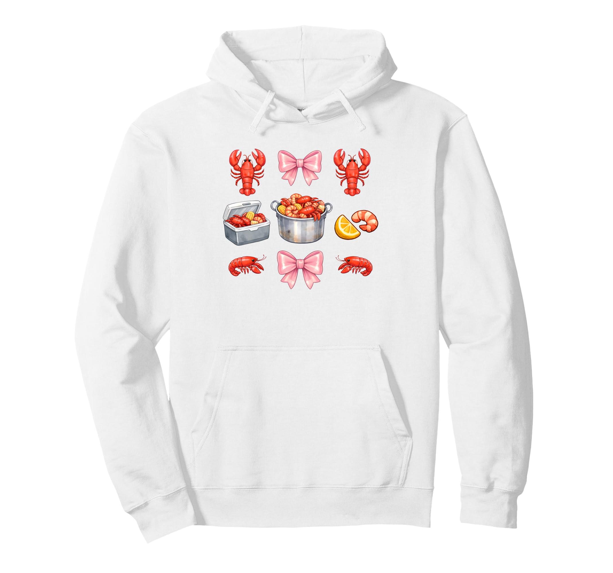 Crawfish Boil Coquette Bow Y2K Aesthetic Hoodie - Graphic Print for Adults - T-Shirt, Sweatshirt, Hoodie