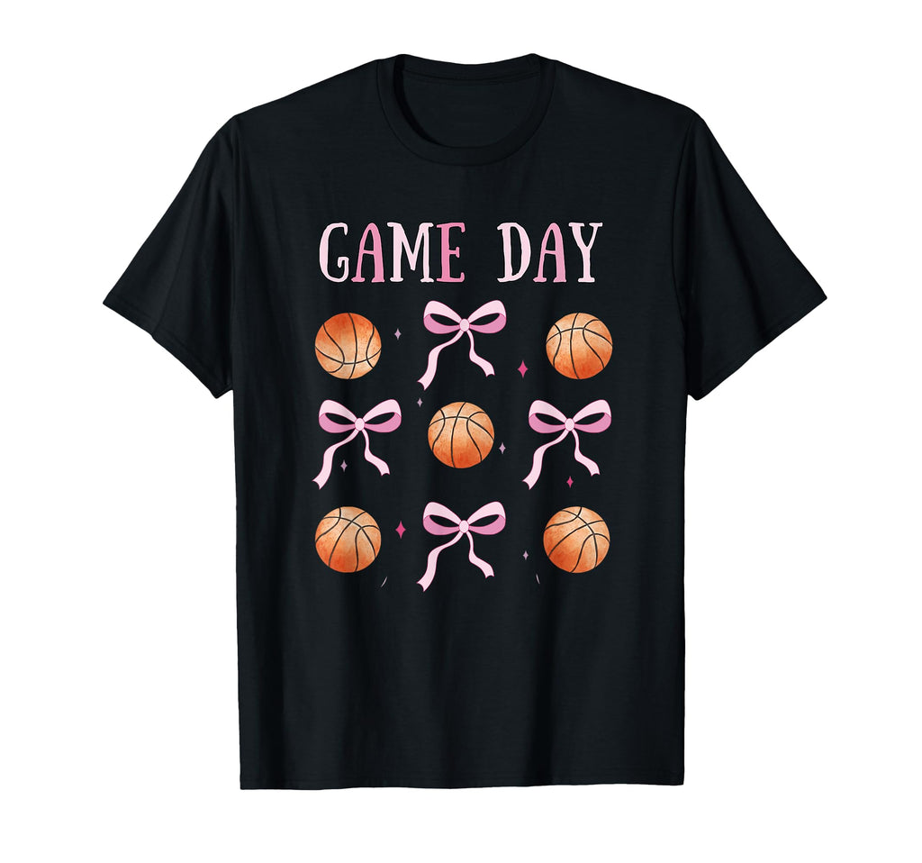 Basketball Game Day Coquette Mom T-Shirt - Fun Novelty Design Men Women - T-Shirt, Sweatshirt, Hoodie