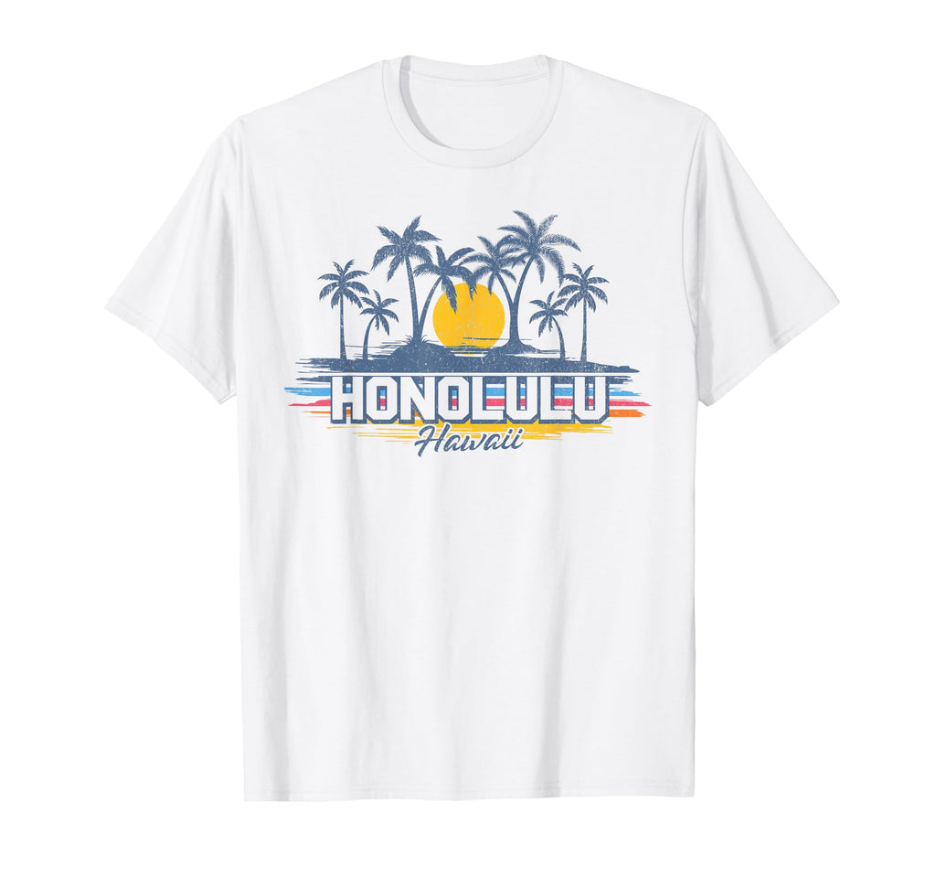 Honolulu Hawaii Beach Sunset Hawaiian T-Shirt - Trendy Graphic for Adults - T-Shirt, Sweatshirt, Hoodie