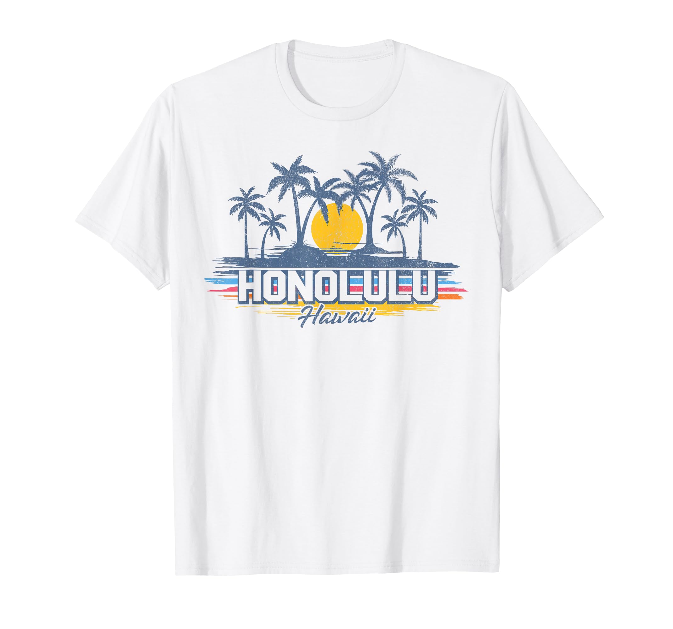 Honolulu Hawaii Beach Sunset Hawaiian T-Shirt - Trendy Graphic for Adults - T-Shirt, Sweatshirt, Hoodie