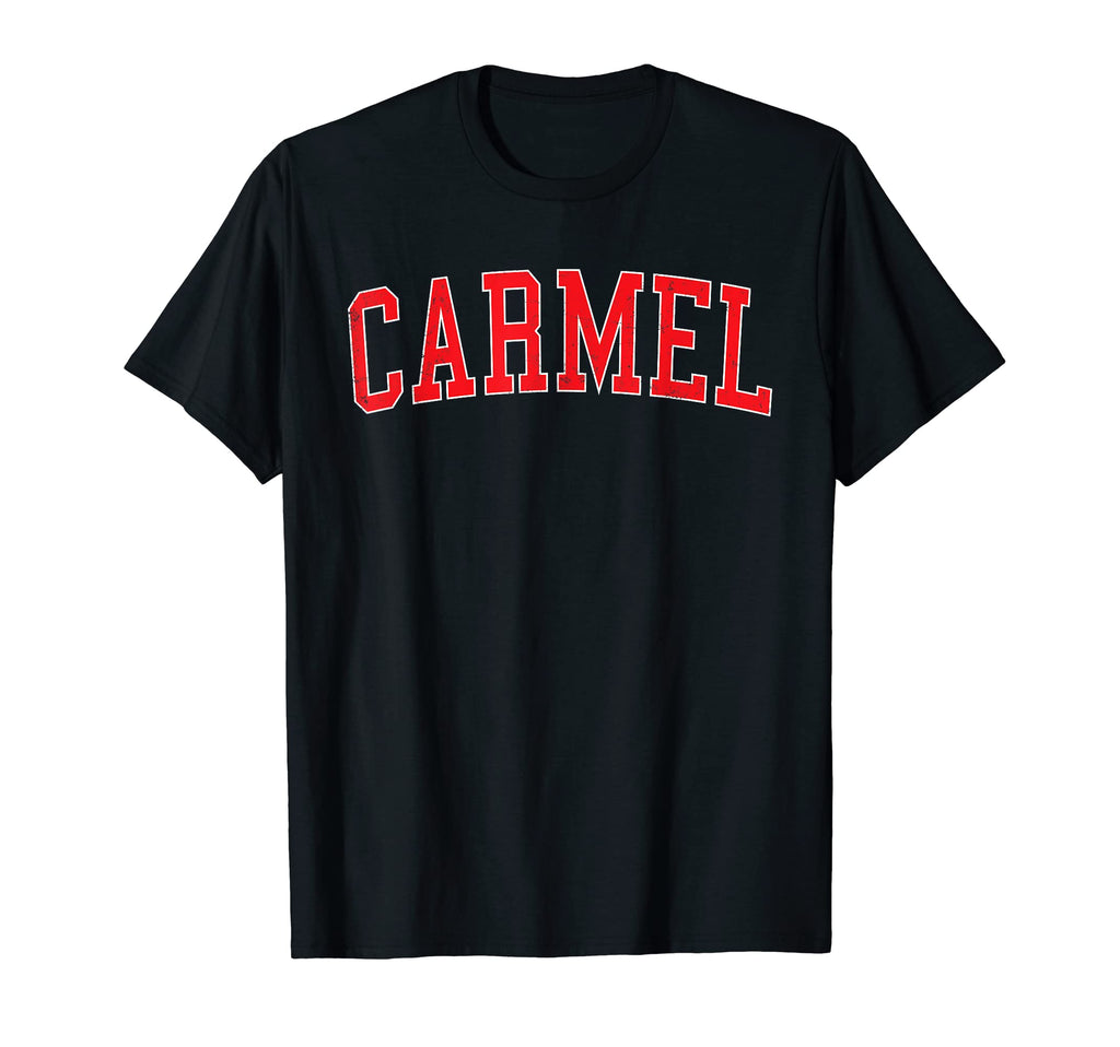 Carmel Varsity Red Text T-Shirt - Casual Everyday Wear Men Women - T-Shirt, Sweatshirt, Hoodie
