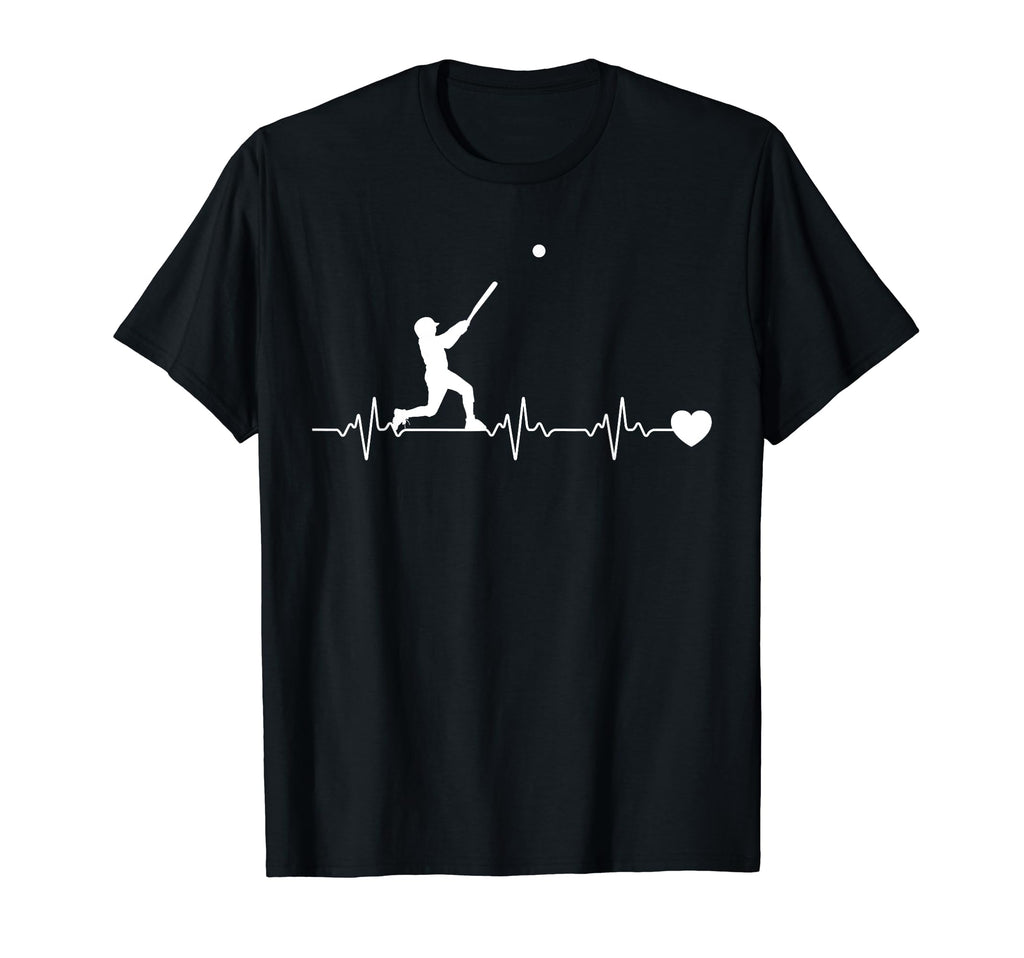 Baseball Player Heartbeat Pulse Game T-Shirt - Minimalist Print Men Women - T-Shirt, Sweatshirt, Hoodie