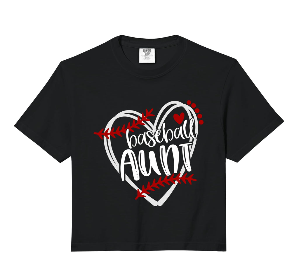 Baseball Heart Aunt Auntie T-Shirt - Casual Everyday Wear for Adults - T-Shirt, Sweatshirt, Hoodie