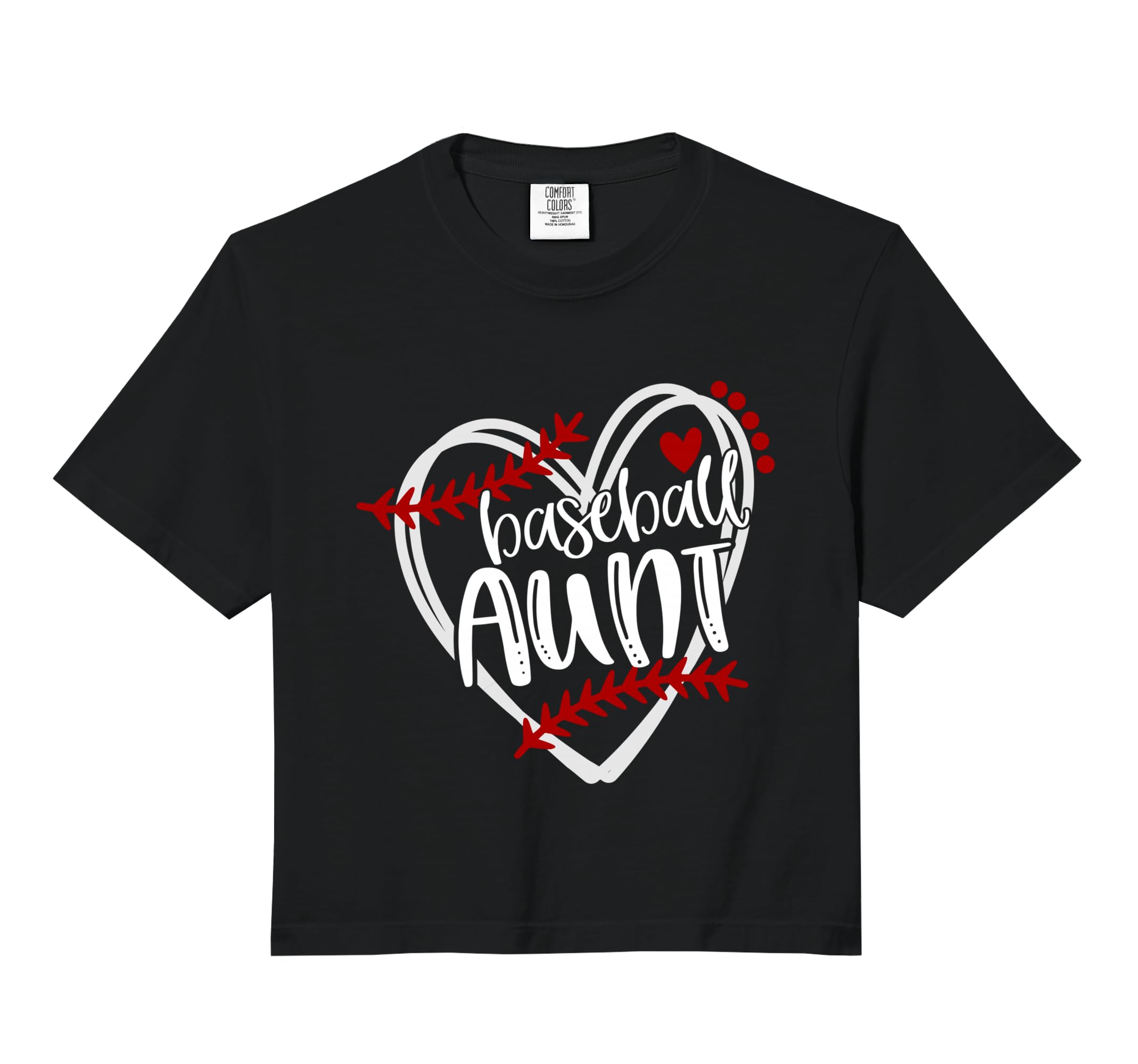 Baseball Heart Aunt Auntie T-Shirt - Casual Everyday Wear for Adults - T-Shirt, Sweatshirt, Hoodie