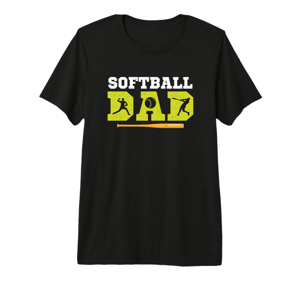 Softball Dad Baseball Team Tri Blend T-Shirt - Unique Graphic Unisex - T-Shirt, Sweatshirt, Hoodie