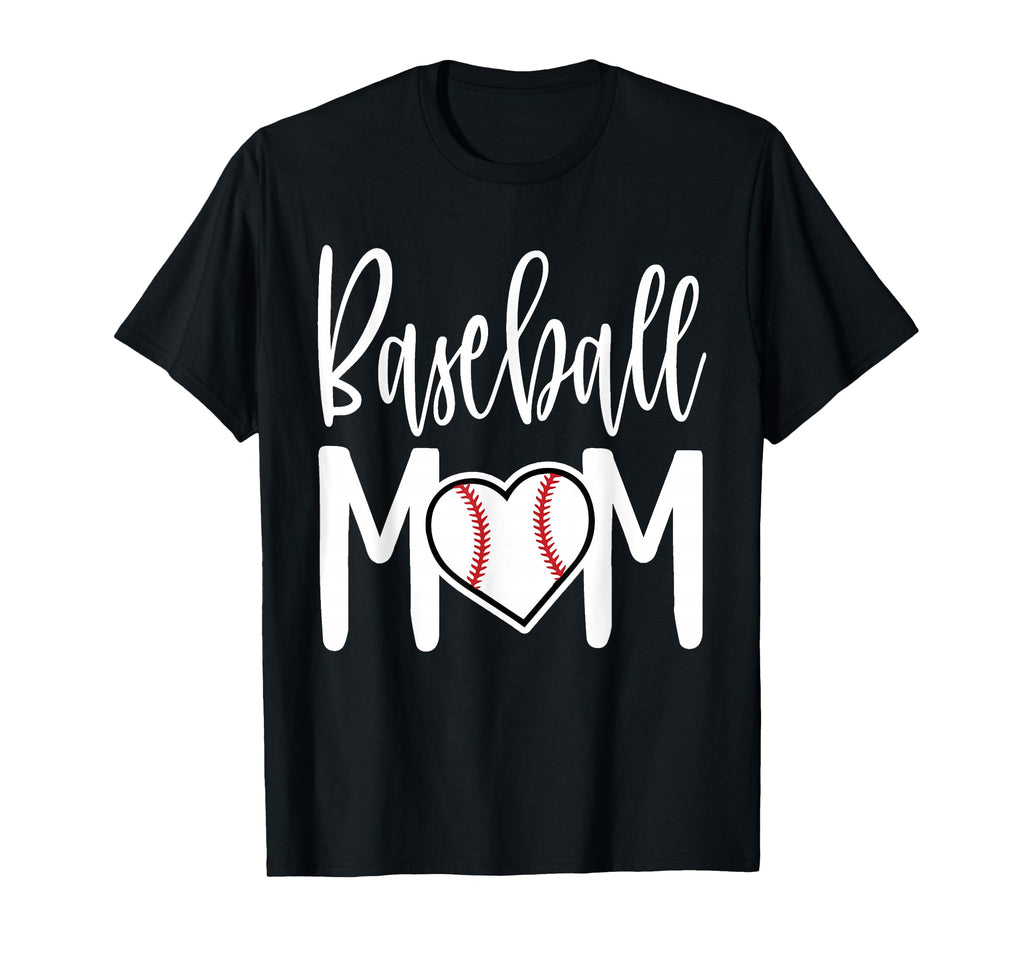 Baseball Mom Heart Gift Sports Moms T-Shirt - Minimalist Print for Adults - T-Shirt, Sweatshirt, Hoodie