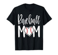 Baseball Mom Heart Gift Sports Moms T-Shirt - Minimalist Print for Adults - T-Shirt, Sweatshirt, Hoodie