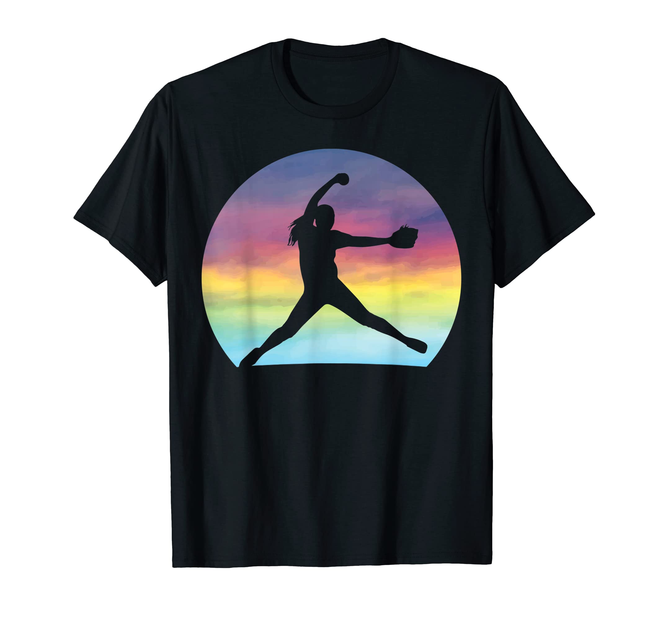 Womens Softball Pitcher Silhouette T-Shirt - Minimalist Print Men Women - T-Shirt, Sweatshirt, Hoodie