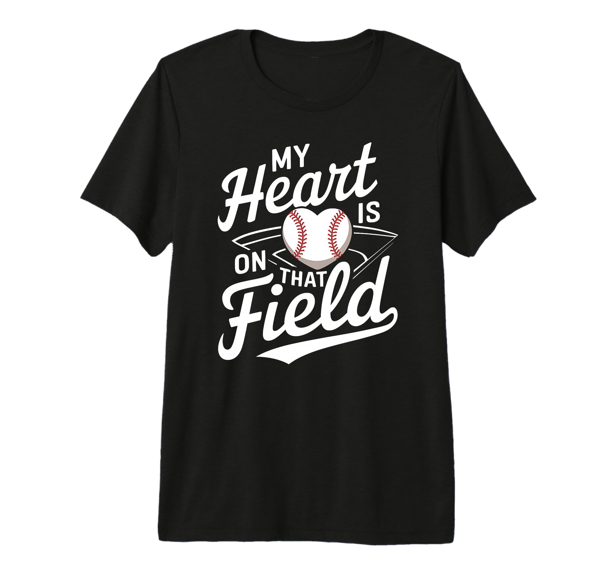 My Heart Is That Field Baseball Mom T-Shirt - Graphic Print Men Women - T-Shirt, Sweatshirt, Hoodie