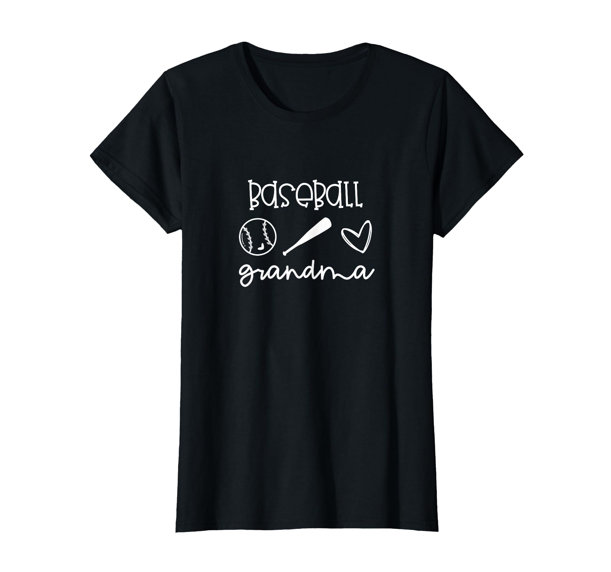 Baseball Grandma Baseball Bat Heart T-Shirt - Casual Everyday Wear Unisex - T-Shirt, Sweatshirt, Hoodie