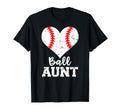Ball Aunt Heart Funny Baseball Aunt T-Shirt - Aesthetic Graphic Men Women - T-Shirt, Sweatshirt, Hoodie