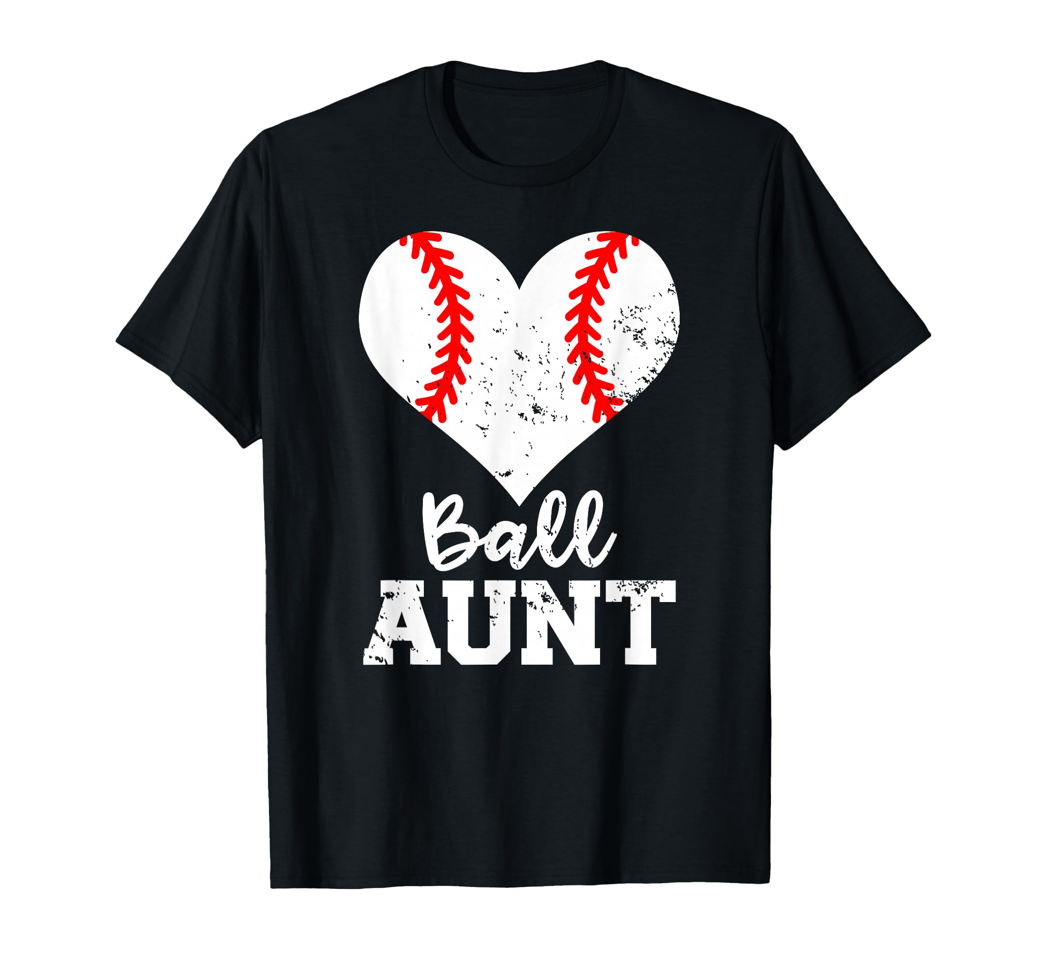Ball Aunt Heart Funny Baseball Aunt T-Shirt - Aesthetic Graphic Men Women - T-Shirt, Sweatshirt, Hoodie