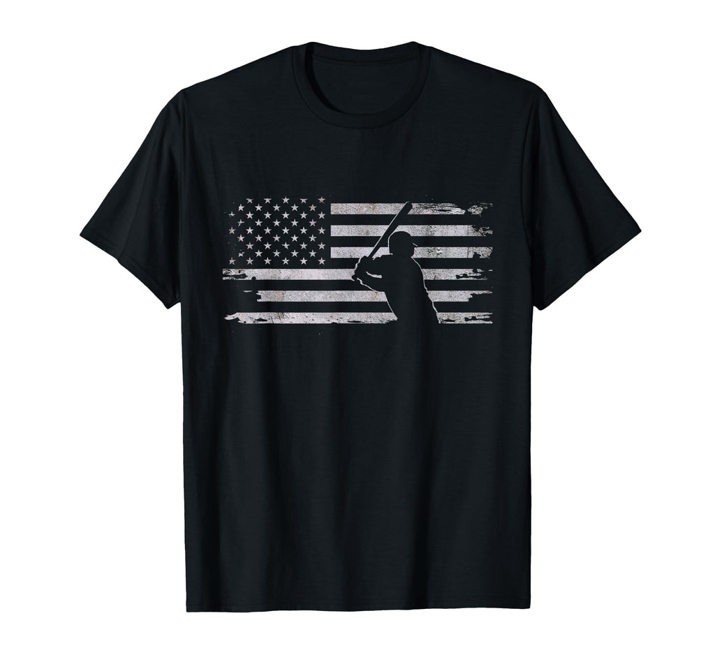 American Flag Baseball Baseball T-Shirt - Minimalist Print Unisex - T-Shirt, Sweatshirt, Hoodie