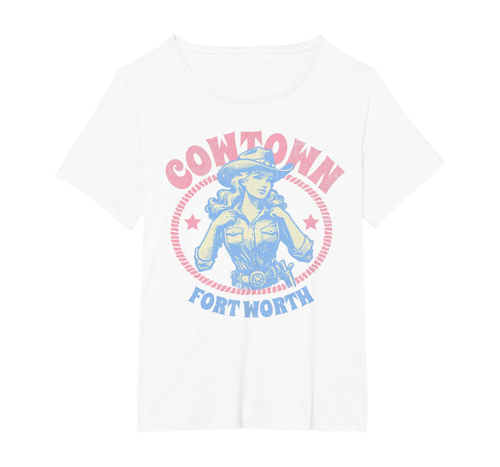 Cowtown Fort Worth Texas Western T-Shirt - Minimalist Print for Adults - T-Shirt, Sweatshirt, Hoodie