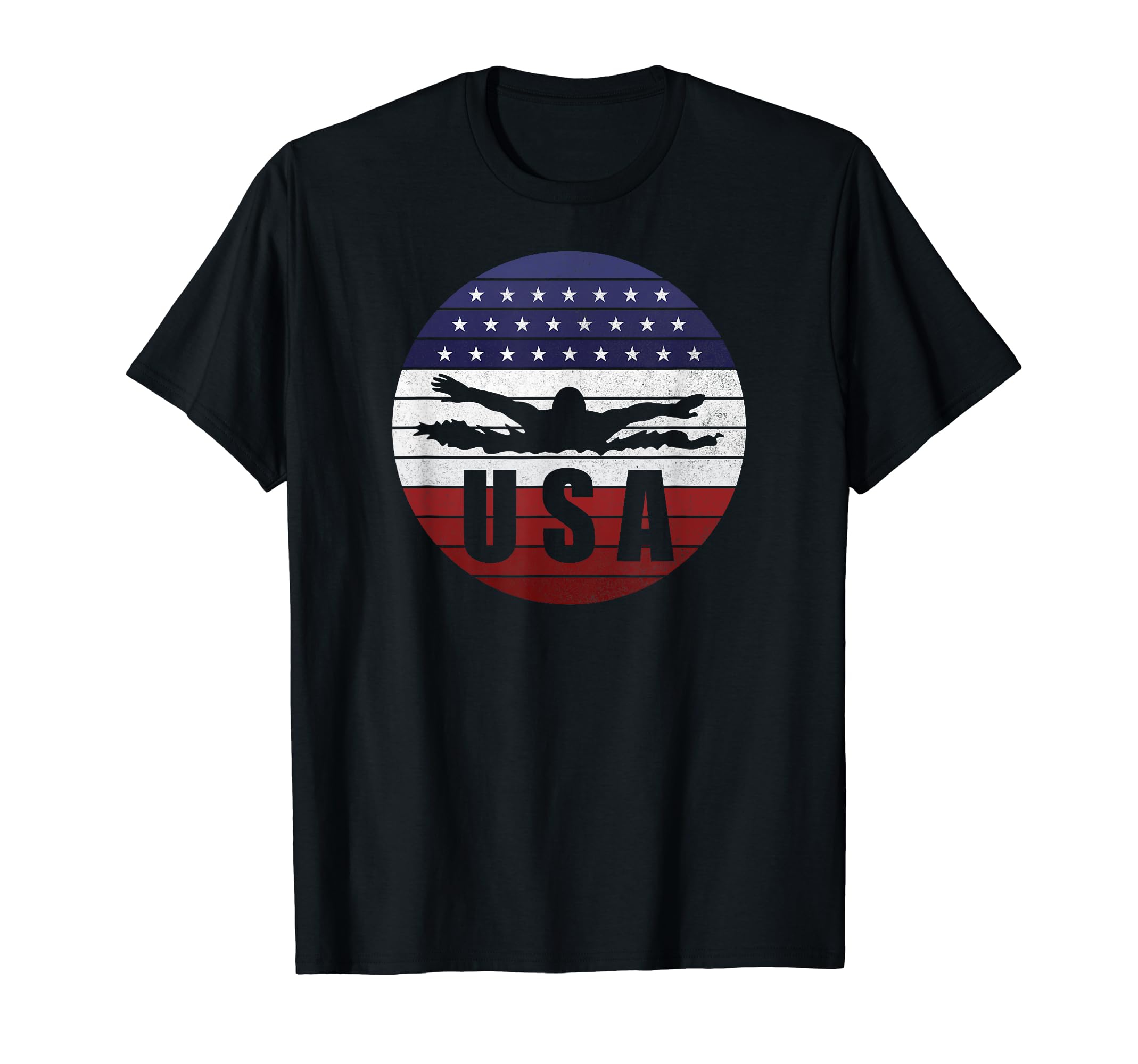 Swimming Usa Us Flag Us Swim Support T-Shirt - Minimalist Print Unisex - T-Shirt, Sweatshirt, Hoodie