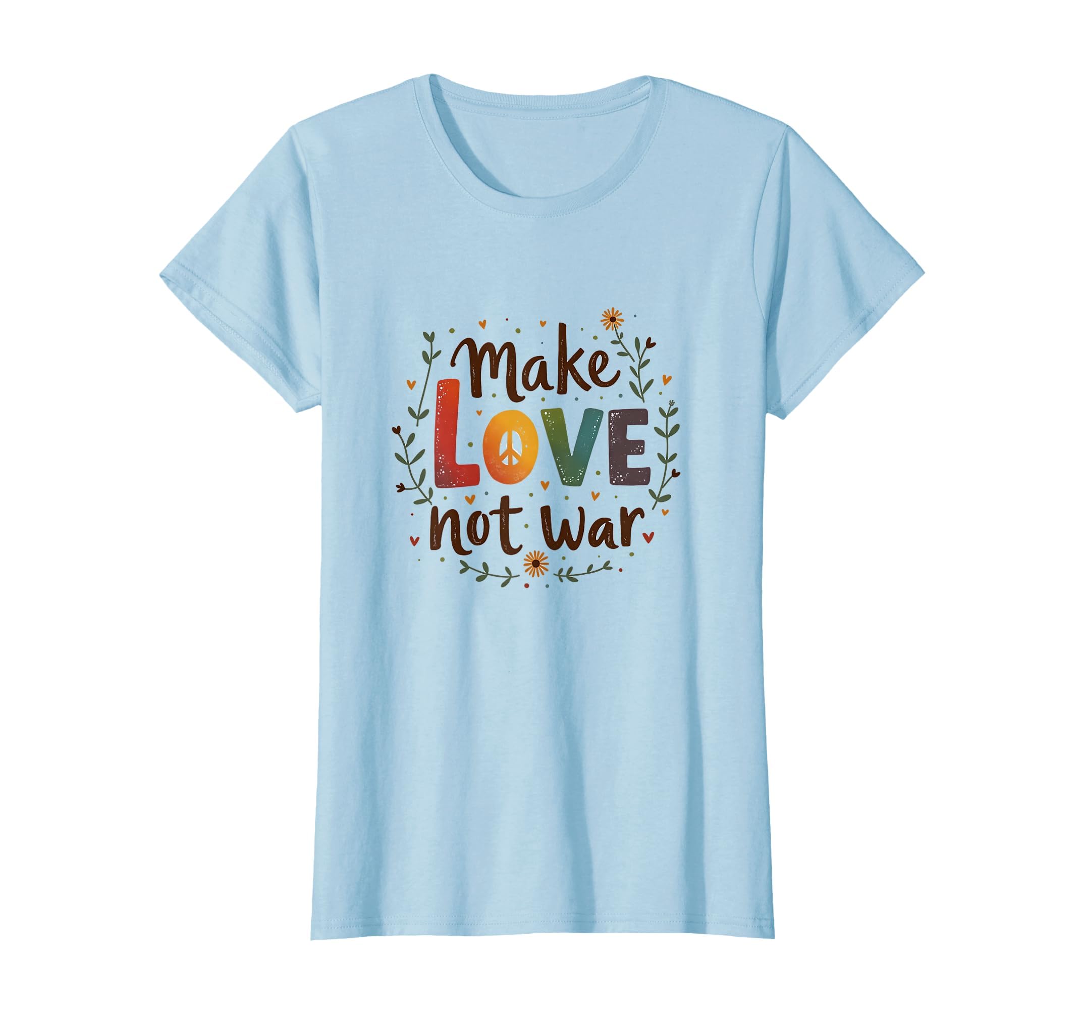 Make Love Not War Cotton Hippie Peace T-Shirt - Minimalist Print Men Women - T-Shirt, Sweatshirt, Hoodie