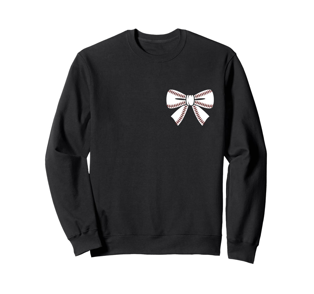 Baseball Bow Baseball Mom Mama Sweatshirt - Trendy Graphic Men Women - T-Shirt, Sweatshirt, Hoodie