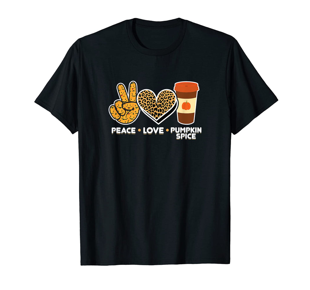 Peace Love Pumpkin Spice T-Shirt - Custom Art Print Men Women - T-Shirt, Sweatshirt, Hoodie