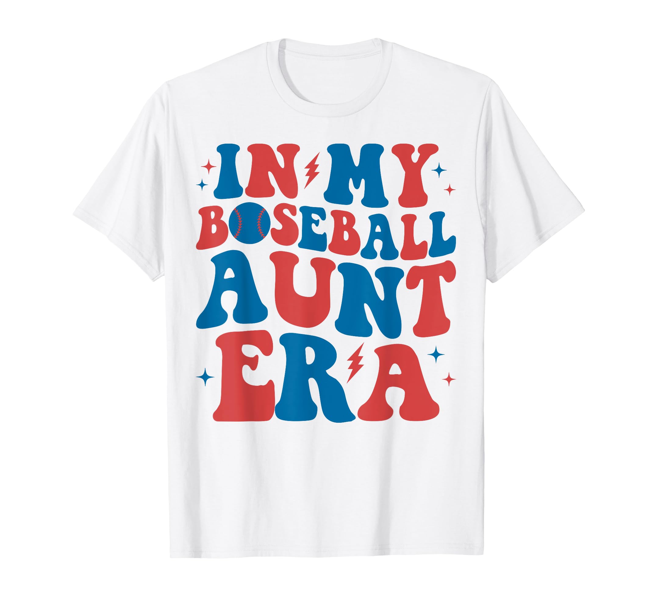My Baseball Aunt Era Groovy Baseball T-Shirt - Novelty Apparel for Adults - T-Shirt, Sweatshirt, Hoodie