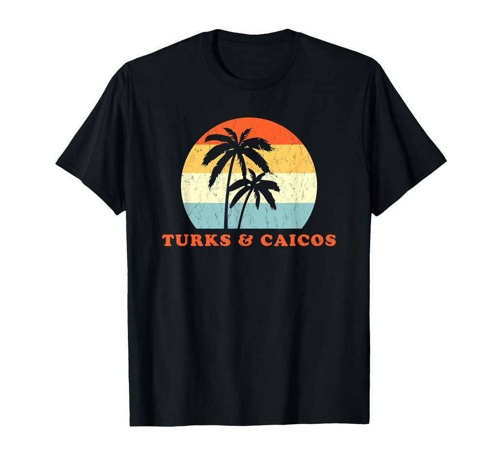 Turks Caicos Palm Tree Sunset Vacation T-Shirt - Fun Novelty Design Unisex - T-Shirt, Sweatshirt, Hoodie