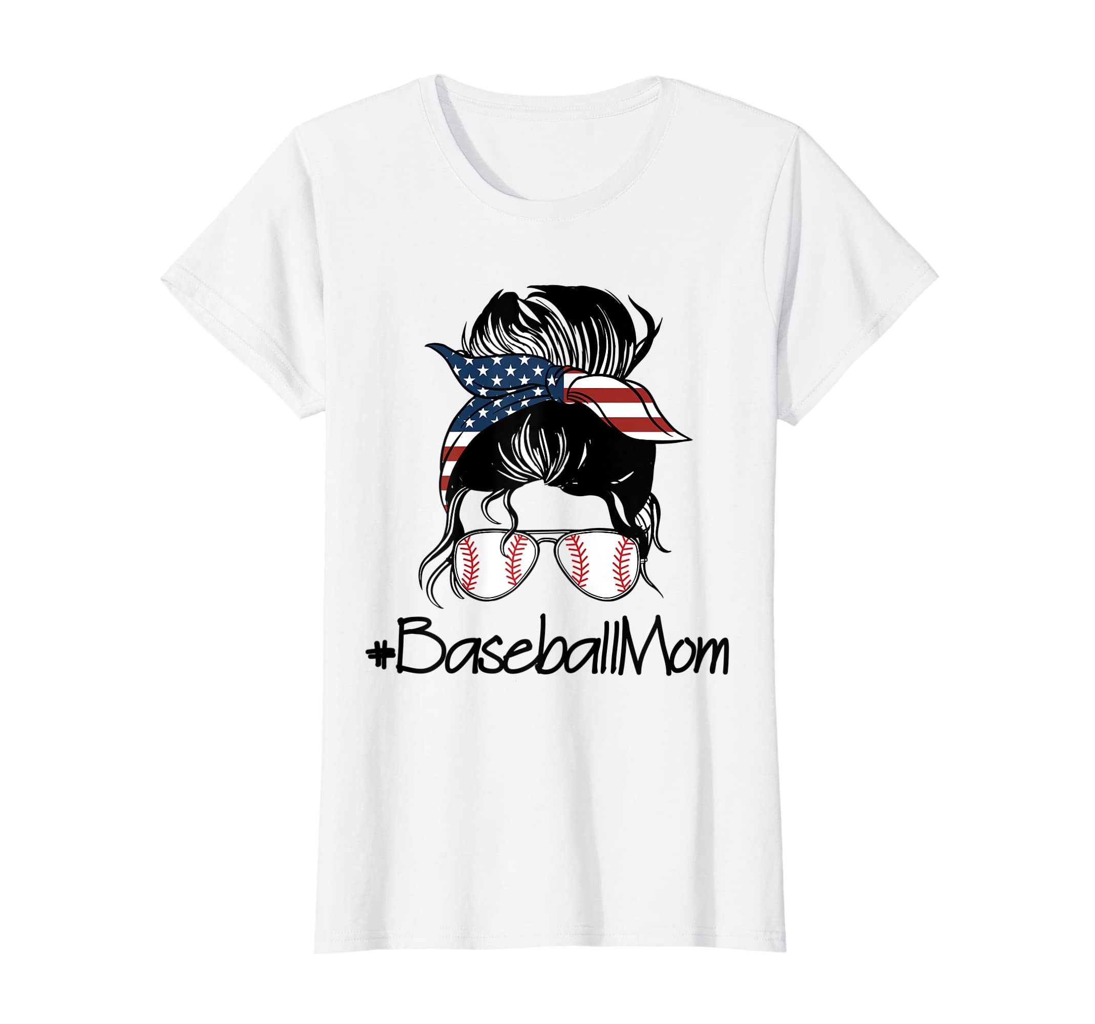 Womens Baseball Mama American T-Shirt - Minimalist Print for Adults - T-Shirt, Sweatshirt, Hoodie