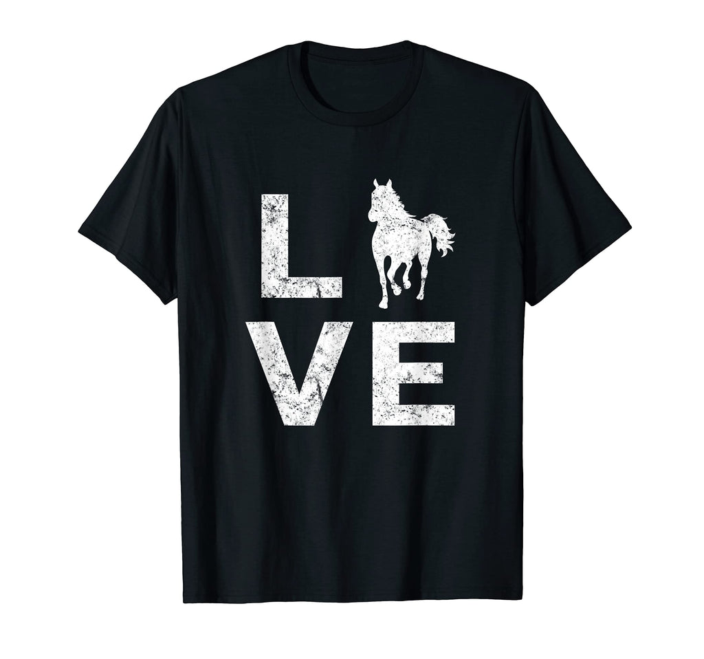 Horse Lover Gift Heart Love Distressed T-Shirt - Unique Graphic Unisex - T-Shirt, Sweatshirt, Hoodie