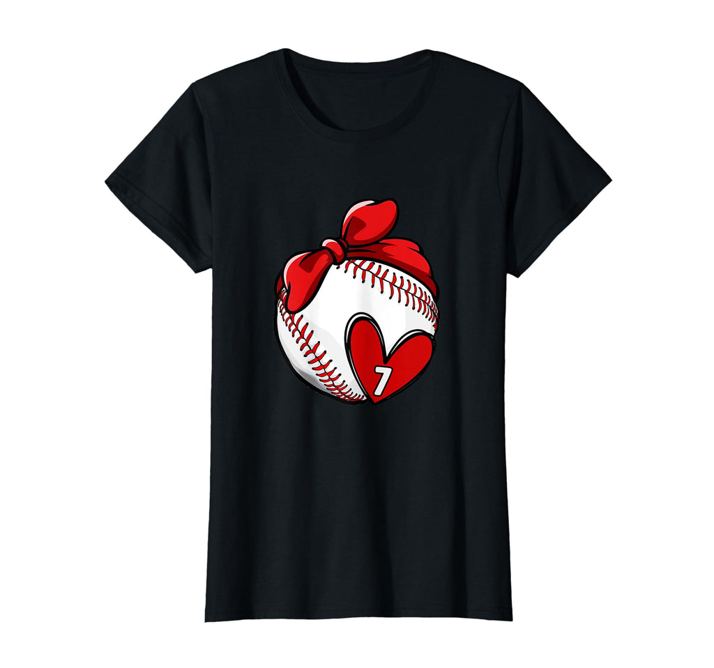 Womens Custom Baseball Mom Number 7 T-Shirt - Aesthetic Graphic Men Women - T-Shirt, Sweatshirt, Hoodie