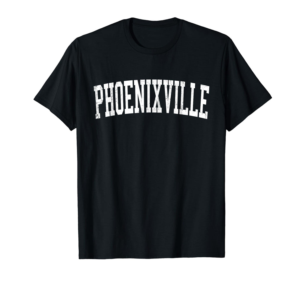 Phoenixville Pa Distressed White Varsity T-Shirt - Custom Art Print Unisex - T-Shirt, Sweatshirt, Hoodie