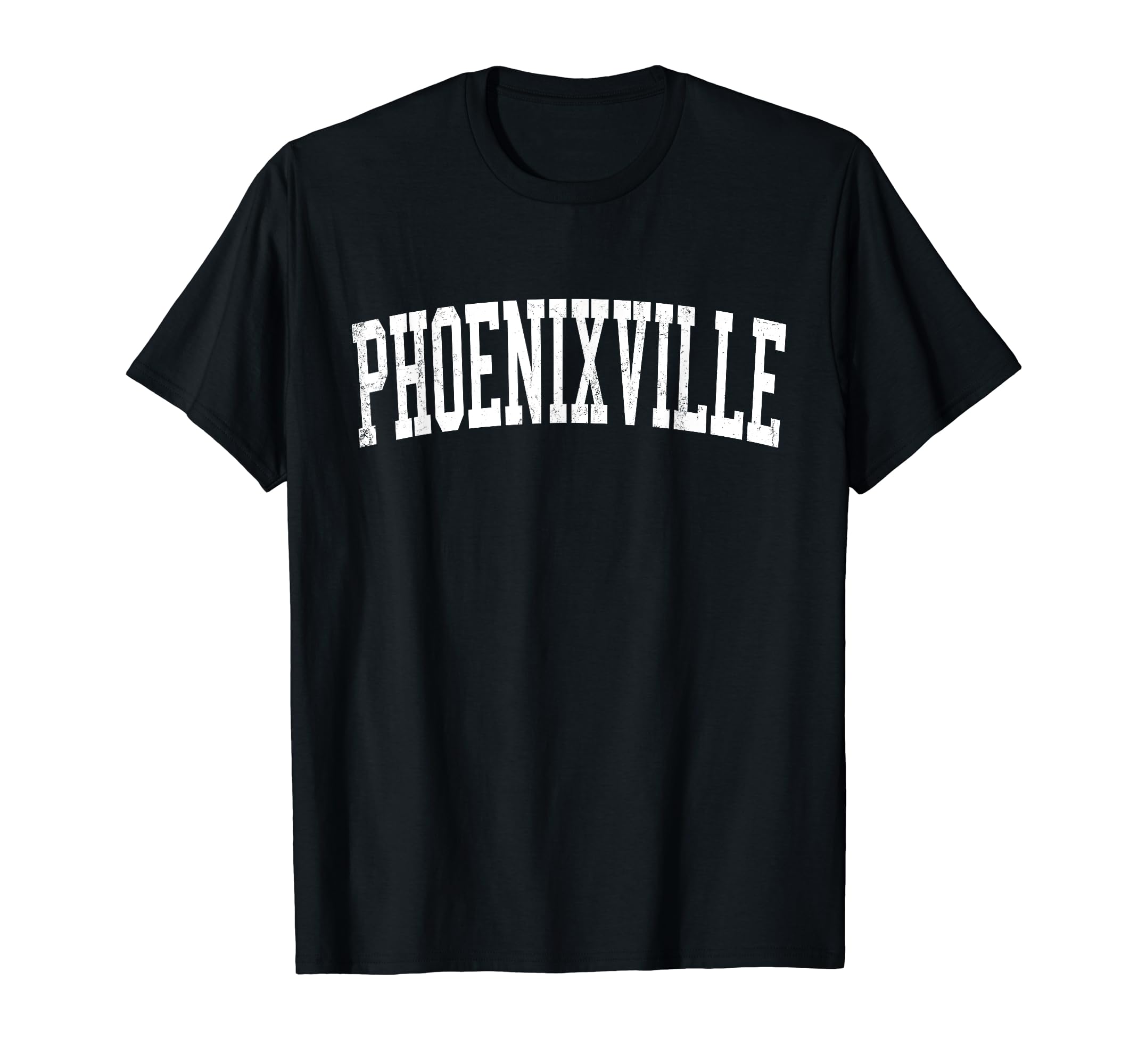Phoenixville Pa Distressed White Varsity T-Shirt - Custom Art Print Unisex - T-Shirt, Sweatshirt, Hoodie