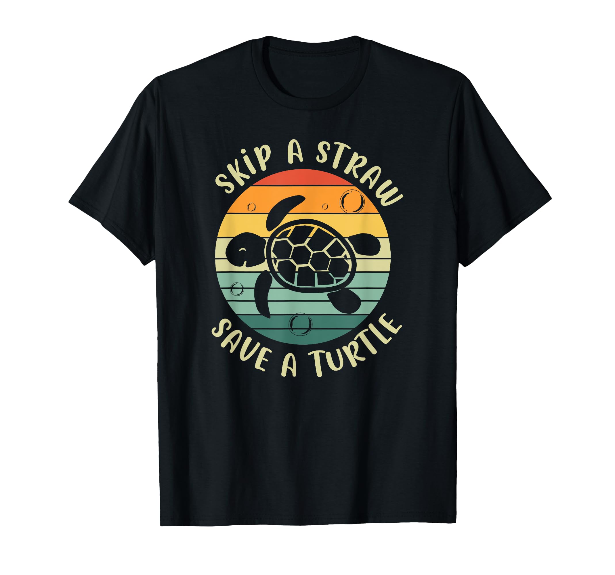 Skip Straw Save Turtle Sunset Sea T-Shirt - Aesthetic Graphic for Adults - T-Shirt, Sweatshirt, Hoodie