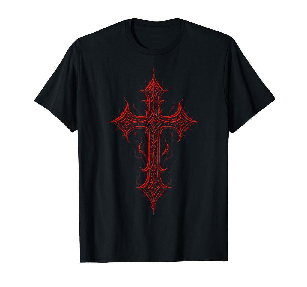 Red Cross Art Gothic Grunge Emo Aesthetic T-Shirt - Trendy Graphic Unisex - T-Shirt, Sweatshirt, Hoodie