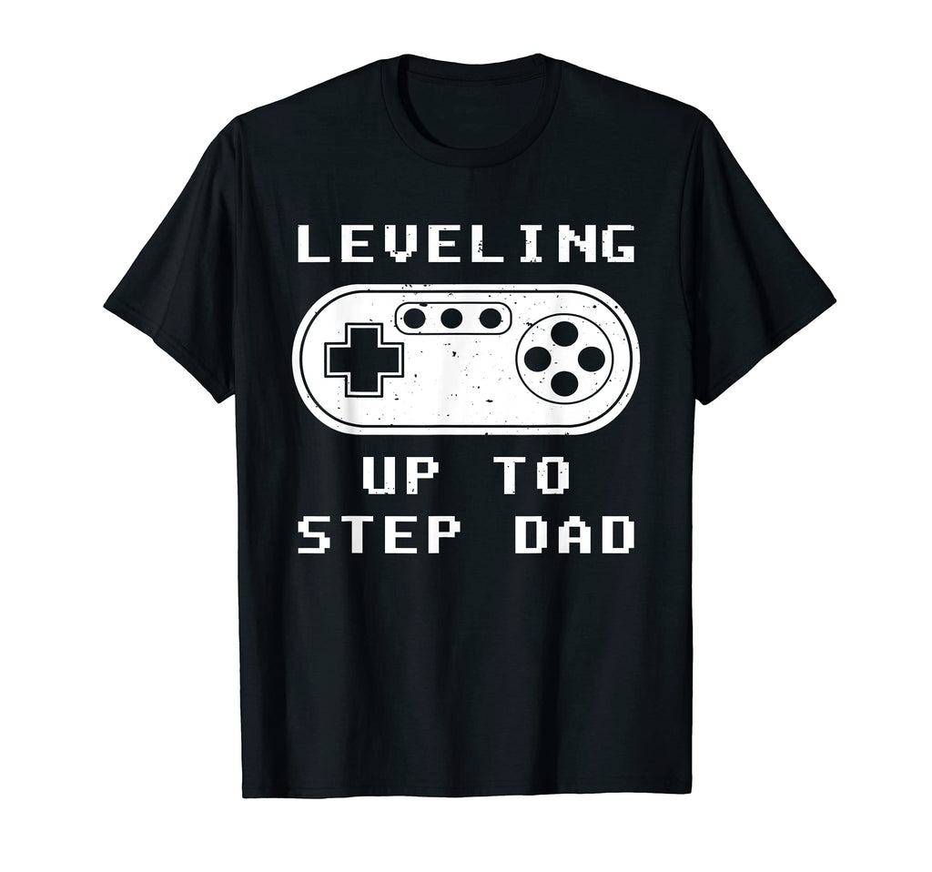 Leveling Up To Step Dad Video Gamer T-Shirt - Graphic Print Men Women - T-Shirt, Sweatshirt, Hoodie