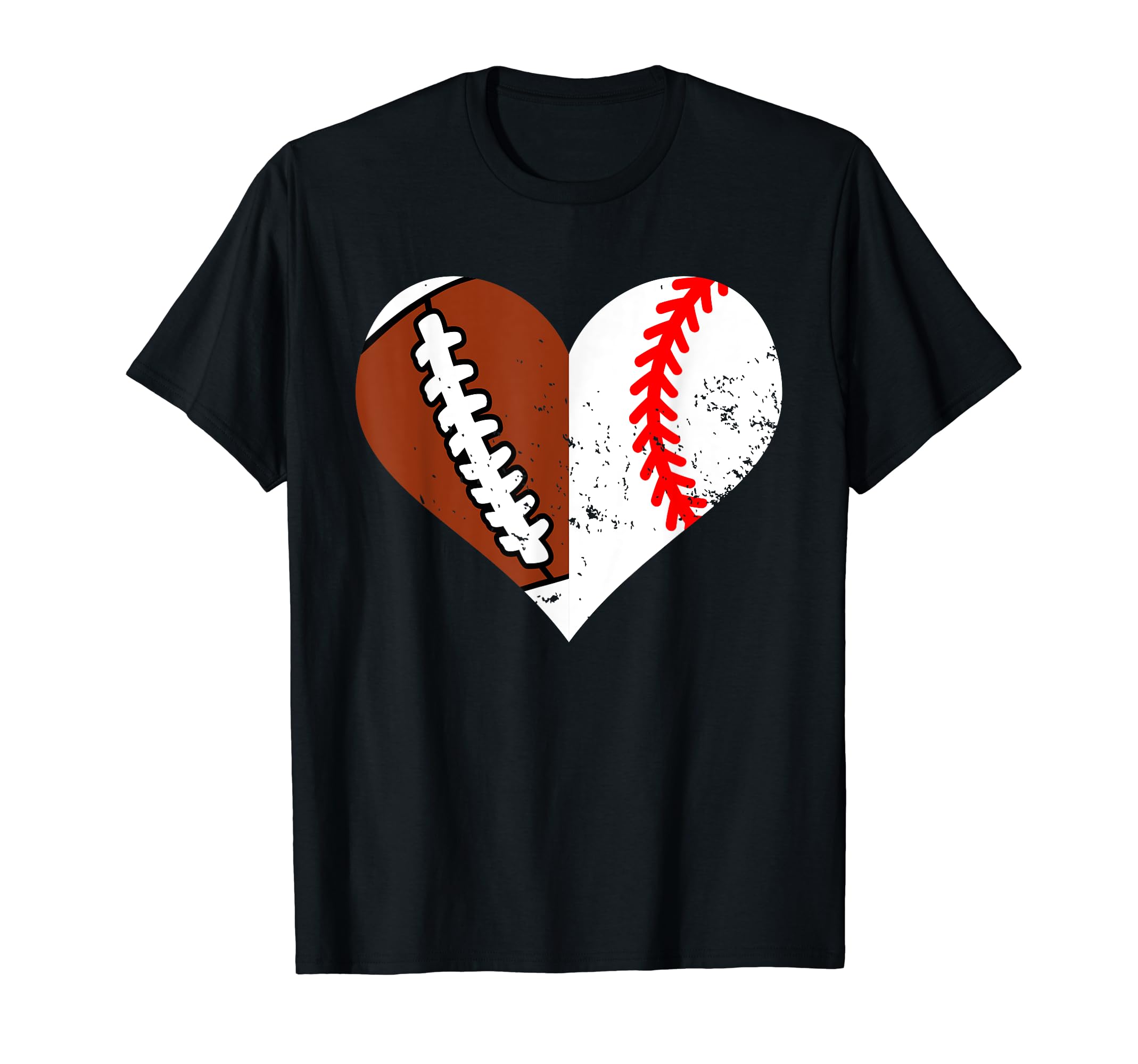 Football Baseball Heart Funny T-Shirt - Fun Novelty Design Men Women - T-Shirt, Sweatshirt, Hoodie