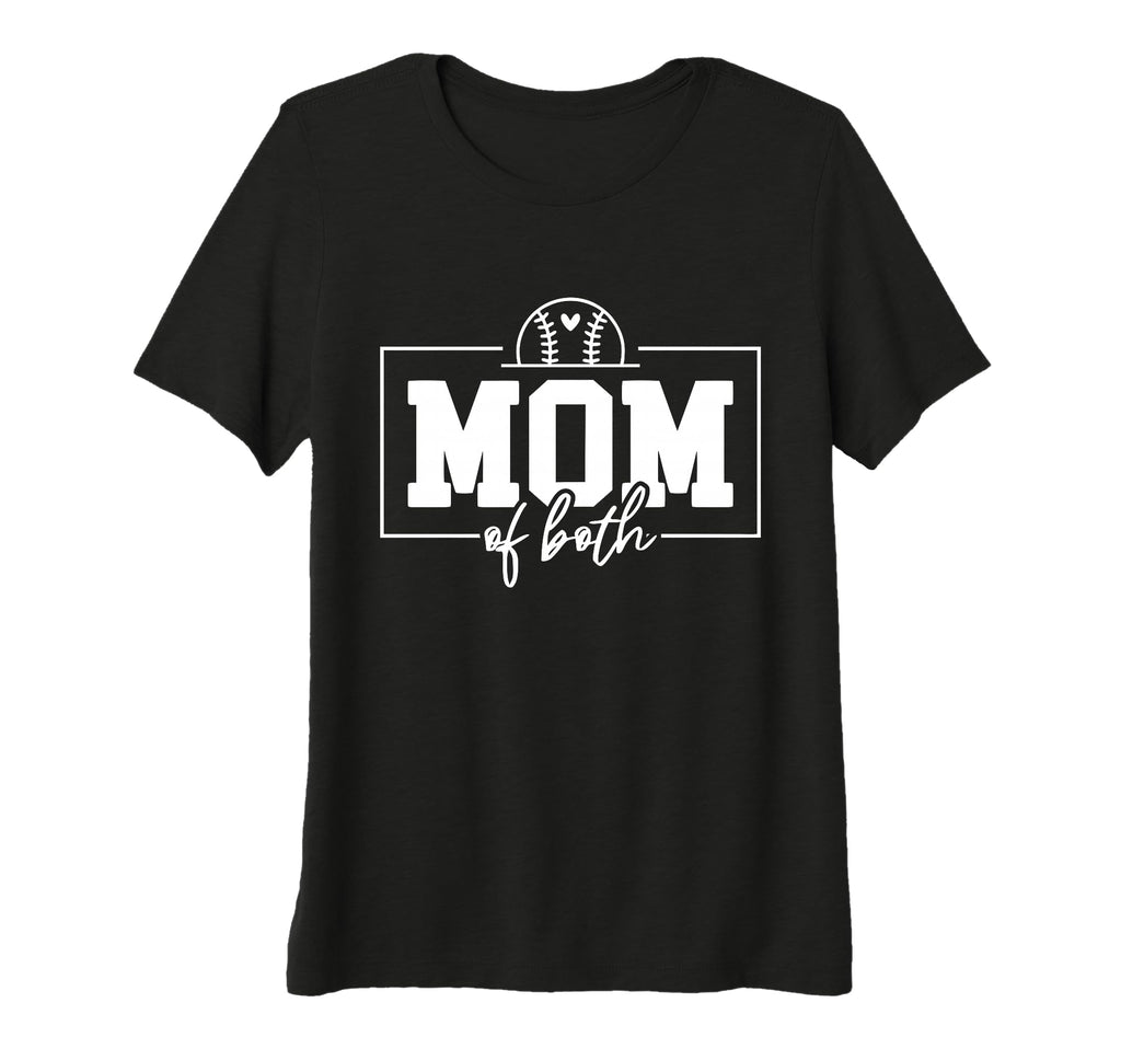 Womens Mom Both Softball Baseball T-Shirt - Streetwear Style for Adults - T-Shirt, Sweatshirt, Hoodie