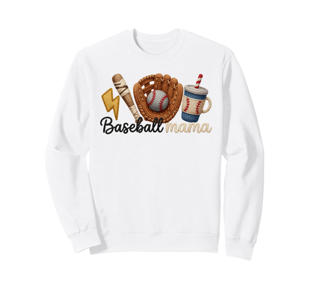 Baseball Mama Yarn Glove Ball Sweatshirt - Fun Novelty Design Unisex - T-Shirt, Sweatshirt, Hoodie