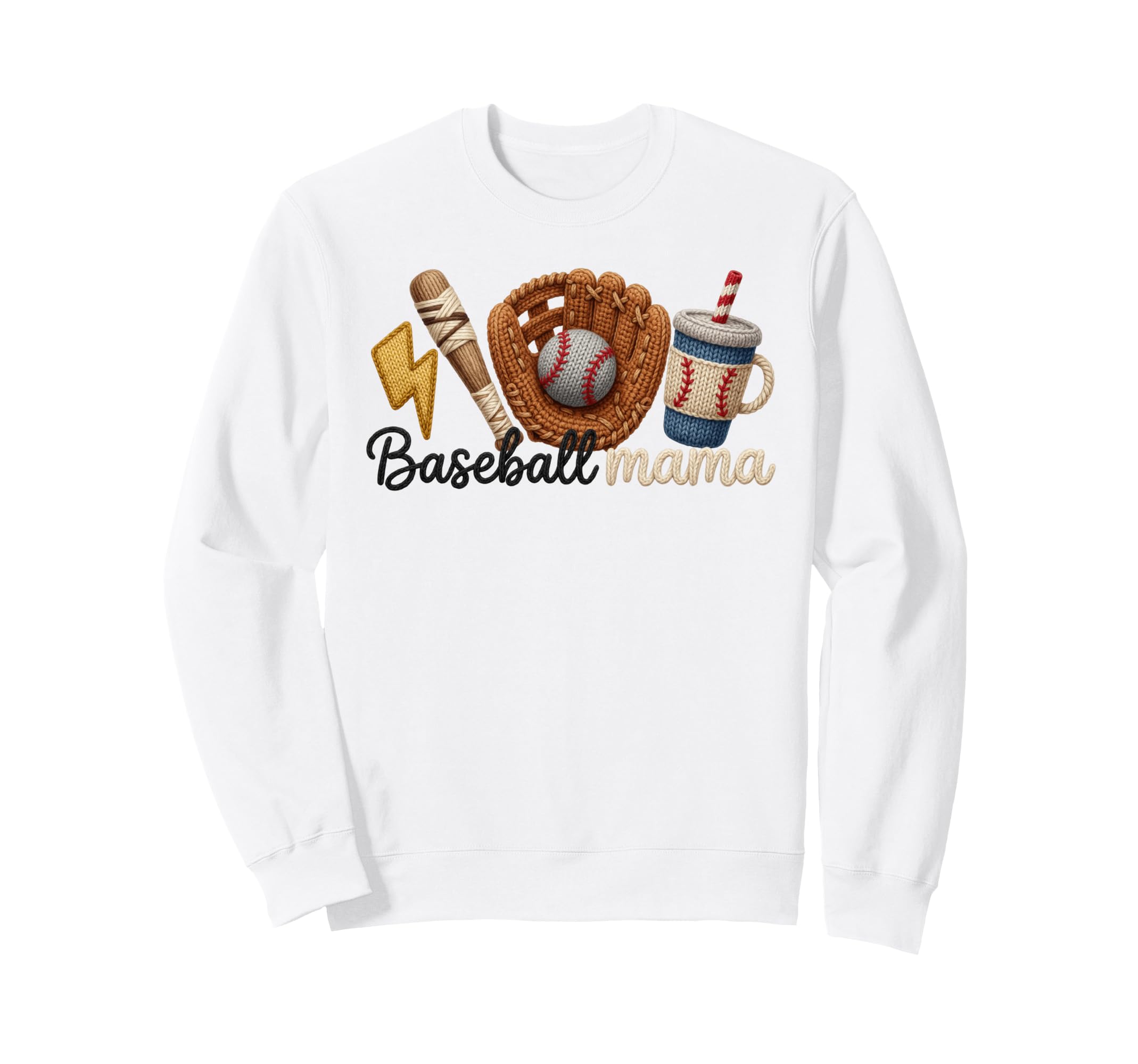 Baseball Mama Yarn Glove Ball Sweatshirt - Fun Novelty Design Unisex - T-Shirt, Sweatshirt, Hoodie