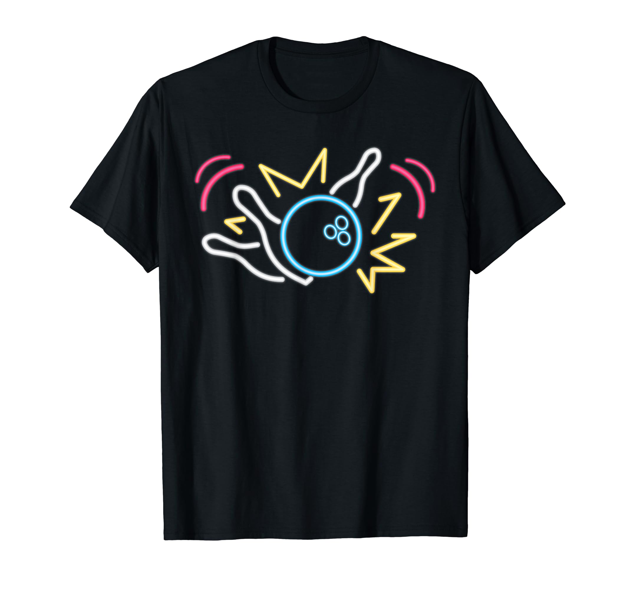 80S Neon Sign Strike Bowling Bowling T-Shirt - Graphic Print Men Women - T-Shirt, Sweatshirt, Hoodie